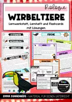 Vorschau - Arbeitsblätter - Wirbeltiere - Lerntheke/ Stationenlernen mit Lernheft - SOL - Deckblatt