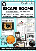 Vorschau - Arbeitsblätter - NEUN Escape Rooms - Englisch Grammatik Klasse 5 - Deckblatt