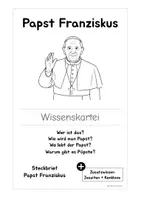 Vorschau - Arbeitsblätter - Papst Franziskus, Wissenskartei nach seinem Tod, Religion - Deckblatt