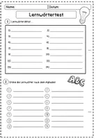 Vorschau - Arbeitsblätter - Lernwörtertraining - Lernwörtertest Klasse 3/4 - Seite 1