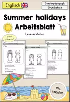 Vorschau - Arbeitsblätter - Summer holidays (Summer, Sommerferien) Arbeitsblatt Leseverstehen - Englisch - Deckblatt