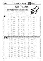 Vorschau - Arbeitsblätter - Mathe AB Turborechnen - ZR bis 100 - Subtraktion - ein und zweistellige Subtrahenden - Deckblatt