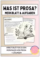 Vorschau - Arbeitsblätter - Prosa: Was ist Prosa? (Merkblatt mit Aufgaben) - Deckblatt