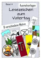Vorschau - Mal- und Bastelvorlagen - Lesezeichen zum Ausmalen für den Vatertag -Kunst- - Deckblatt