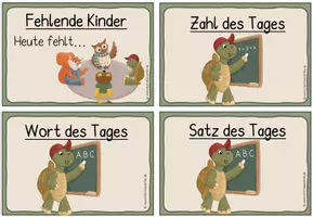 Vorschau - Mal- und Bastelvorlagen - Schildkrötenklasse- Kind des Tages (Schilder + Moderationsfächer) - Seite 2