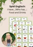 Vorschau - Spiele - Spiel Englisch: I have... Who has...: Food and Drinks - Deckblatt