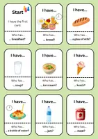 Vorschau - Spiele - Spiel Englisch: I have... Who has...: Food and Drinks - Seite 1