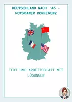 Vorschau - Arbeitsblätter - Deutschland nach ‘45 - Potsdamer Konferenz - Deckblatt