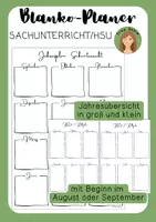 Vorschau - Lehrpläne/Lehrermaterial - Jahresplaner SU-HSU blanko - Deckblatt