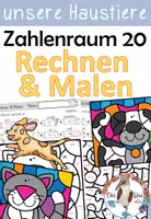 Vorschau - Arbeitsblätter - Wachsendes Komplettpaket - Rechnen und Malen Zahlenraum 20 & 100 - Seite 1