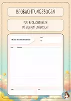Vorschau - Lehrpläne/Lehrermaterial - Beobachtungen im Unterricht - Übersicht - Deckblatt
