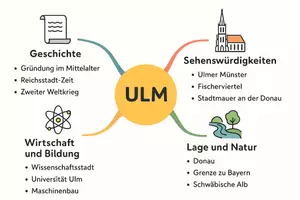 Vorschau - Arbeitsblätter - Lernposter + Arbeitsblätter zum Thema "Ulm" + Lösung & MP3 + Mindmap + Infografik - Seite 3