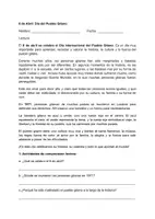 Vista previa - Hojas de trabajo - COMPRENSIÓN LECTORA DIA DEL PUEBLO GITANO - Portada