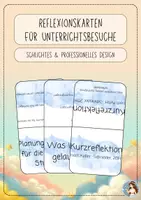 Vorschau - Lehrpläne/Lehrermaterial - Reflexionskarten für Unterrichtsbesuche (Blau) - Deckblatt
