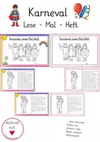 Vorschau - Arbeitsblätter - Karneval / Fasching Lese - Mal - Hefte (zweifach differenziert, in bunt und schwarz-weiß) - Deckblatt
