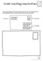 Vorschau - Arbeitsblätter - Briefumschlag beschriften (Themenplan) - Deckblatt