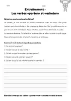 Vorschau - Arbeitsblätter - Französisch - Übungsblatt: Verben "porter" und "acheter" - Deckblatt