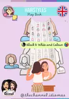 Vorschau - Mal- und Bastelvorlagen - HAIRSTYLES – Flap Book (15 Words) - Deckblatt