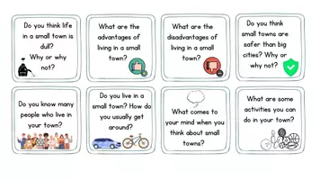 Vorschau - Aufgabenkarten - Stop and Swap Cards - small town living (18x) - Seite 1