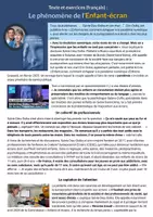 Aperçu - Feuilles d'exercices - 👶📱 FLE – L’Enfant-écran : Comprendre et prévenir la surexposition numérique (A2–B2) - Page de couverture