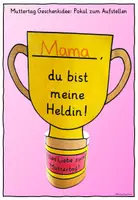 Vorschau - Arbeitsblätter - Muttertag Geschenk Bastelvorlage - Pokal zum Aufstellen - Seite 1