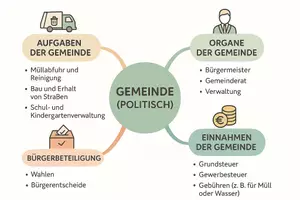 Vorschau - Arbeitsblätter - Lernposter + Arbeitsblätter zum Thema "Gemeinde" + Lösung & MP3 + Mindmap + Infografik - Seite 3