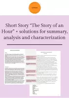 Vorschau - Arbeitsblätter - Short Story "The Story of an Hour" + solutions for summary, analysis & characterization - Deckblatt