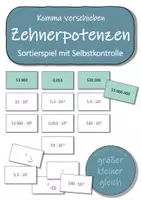 Vorschau - Spiele - Zehnerpotenzen - Sortierspiel (Mathematikspiel) - Deckblatt