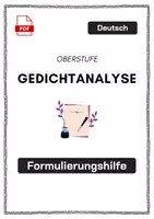 Vorschau - Arbeitsblätter - 🗣️ Formulierungshilfen Gedichtanalyse – schreiben wie ein Profi - Deckblatt
