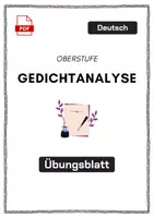Vorschau - Arbeitsblätter - ✍️ Übung zur Gedichtanalyse – Fachbegriffe, Stilmittel & Mini-Analyse - Deckblatt