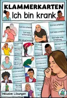 Vorschau - Aufgabenkarten - Klammerkarten "Was hast du?" Ich bin krank - DaZ / DaF / Deutsch - Deckblatt