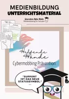 Vorschau - Mal- und Bastelvorlagen - Helfende Hände - (Cyber)mobbing Prävention - Deckblatt