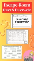 Vorschau - Arbeitsblätter - Escape-Room - Feuer und Feuerwehr - Deckblatt