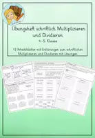 Vorschau - Unterrichtsreihen - Übungsheft schriftliches Multiplizieren Dividieren - Deckblatt