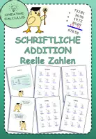 Vorschau - Arbeitsblätter - Schriftliche Addition Kommazahlen (Rationale Zahlen) - Deckblatt