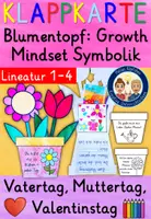 Vorschau - Mal- und Bastelvorlagen - Bastelvorlage Muttertag & Valentinstag / Klappkarte Growth Mindset - Deckblatt