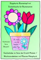 Vorschau - Mal- und Bastelvorlagen - Bastelvorlage Muttertag & Valentinstag / Klappkarte Growth Mindset - Seite 1
