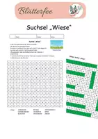 Vorschau - Arbeitsblätter - Suchsel: Tiere und Pflanzen der Wiese - Deckblatt