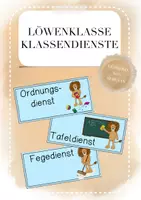 Vorschau - Poster - LÖWENKLASSE Klassendienste "Unsere Dienste" - Deckblatt