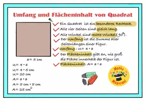Vorschau - Arbeitsblätter - Umfang und Flächeninhalt – Einführung mit Übungen💯 - Deckblatt