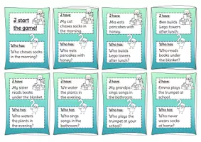 Vorschau - Spiele - Simple Present Spiel: I have... Who has...? (inkl. Differenzierung in drei Schwierigkeitsstufen) - Seite 1