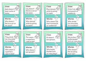 Vorschau - Spiele - Simple Present Spiel: I have... Who has...? (inkl. Differenzierung in drei Schwierigkeitsstufen) - Seite 2