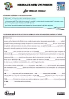 Aperçu - Préparation de séance / Séance complète - MESSAGE SUR UN FORUM : LES RÉSEAUX SOCIAUX (Présent) - Page 1