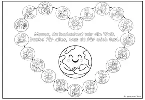 Vorschau - Mal- und Bastelvorlagen - Ausmalbild zum Muttertag I Geschenkvorlage - Seite 3