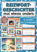 Vorschau - Aufgabenkarten - Reizwortgeschichten Sommer kreatives Schreiben - Deckblatt