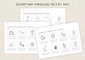 Vista previa - Hojas de trabajo - Dictat mut: escriptura paraules - Portada