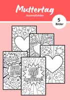 Vorschau - Mal- und Bastelvorlagen - Ausmalbilder - Muttertag - Pop Art - Deckblatt