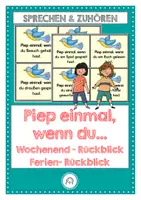 Vorschau - Aufgabenkarten - Piep einmal, wenn du… Wochenend – und Ferien -Rückblick - Deckblatt