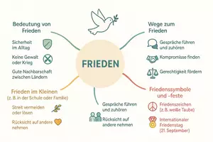 Vorschau - Arbeitsblätter - Lernposter + Arbeitsblätter zum Thema "Frieden" + Lösung & MP3 + Mindmap + Infografik - Seite 3