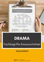 Vorschau - Arbeitsblätter - Drama - Fachbegriffe: Kreuzworträtsel - Deckblatt